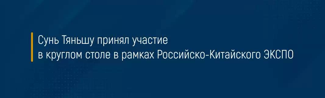 Сунь Тяньшу принял участие в круглом столе в рамках Российско-Китайского ЭКСПО